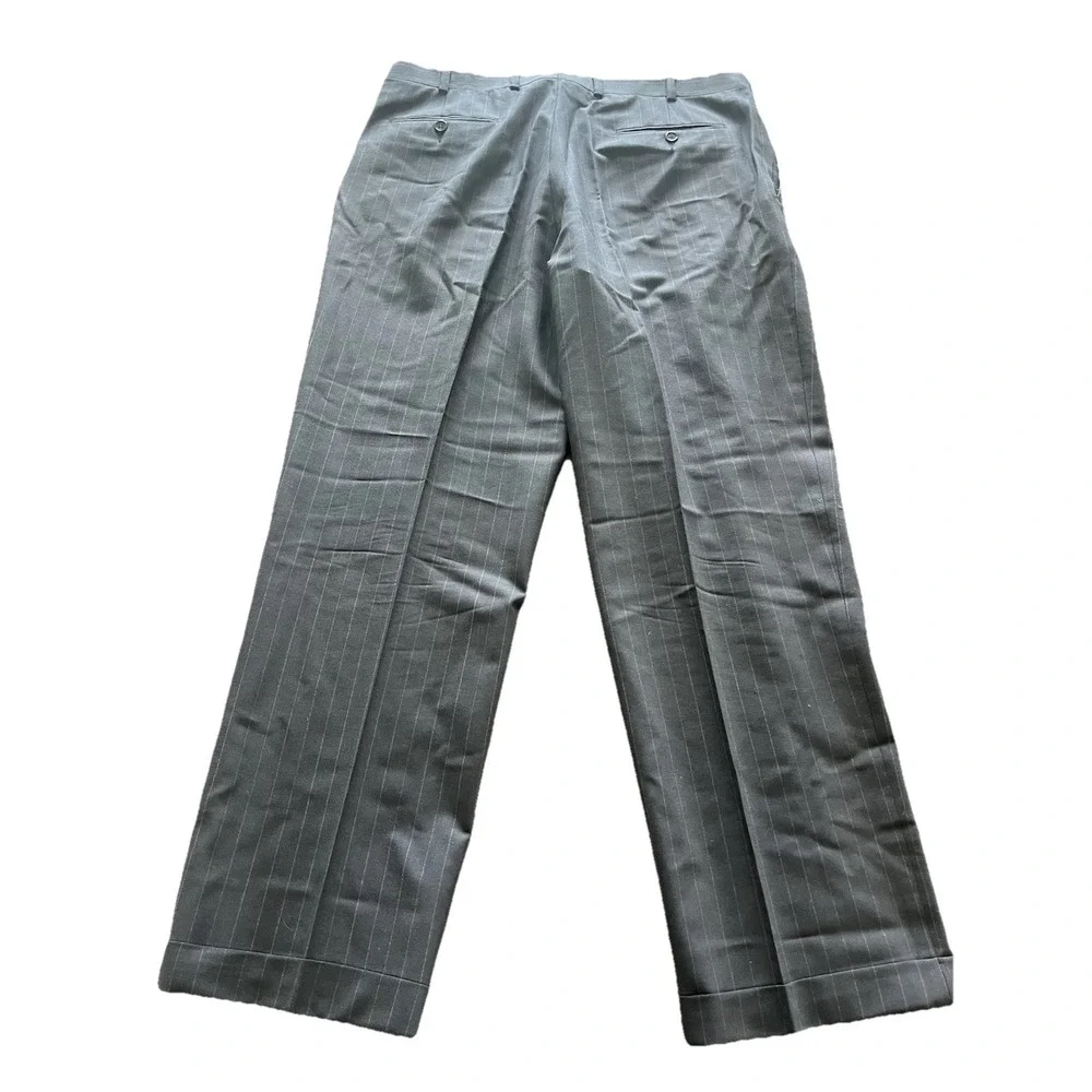 Brooks‎ Brothers Suit Men's 43L Black Pinstripe 2-Piece 38/31 Pants 346 Stretch